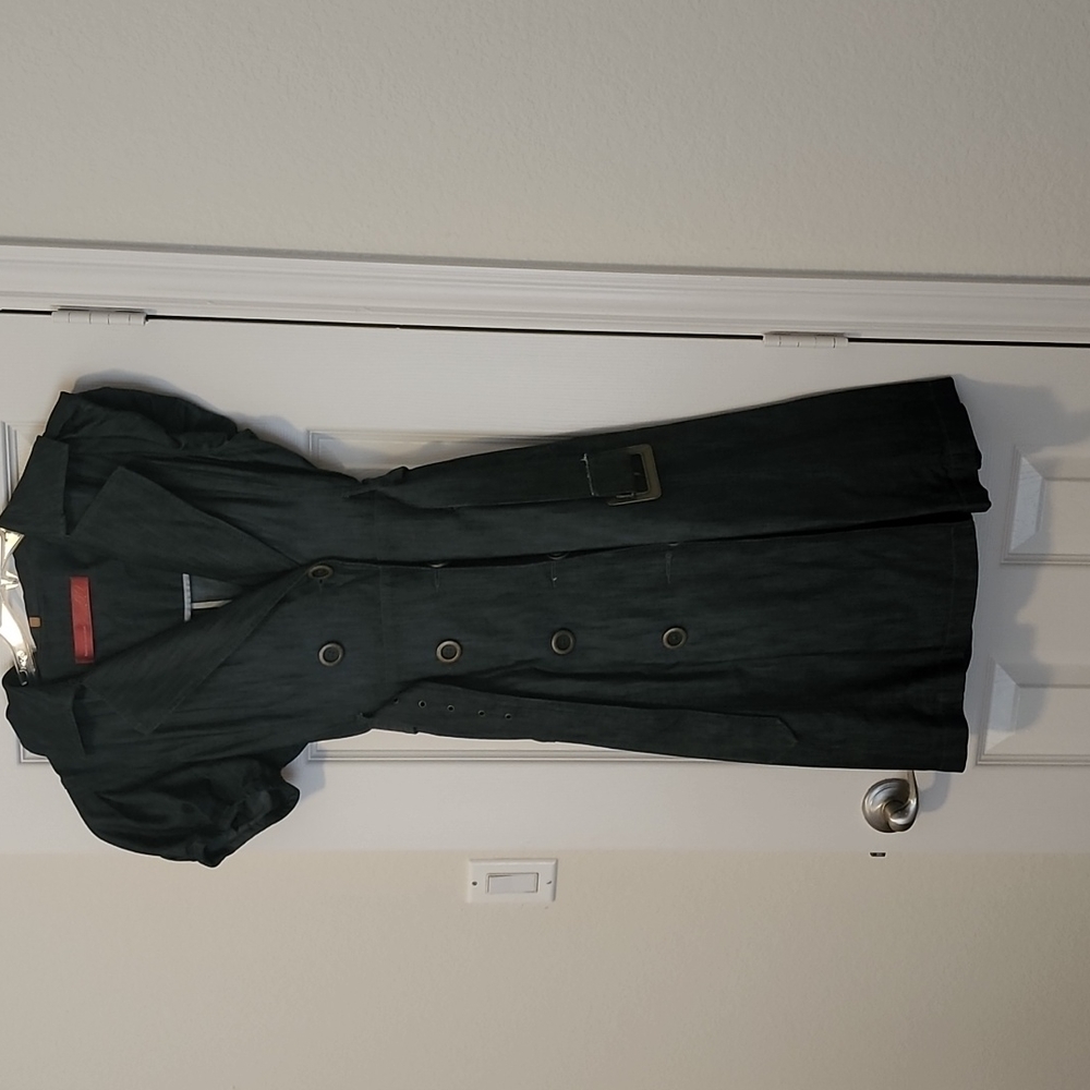 Anthropology Level 99 Double Breasted Trenchcoat Denim Dress